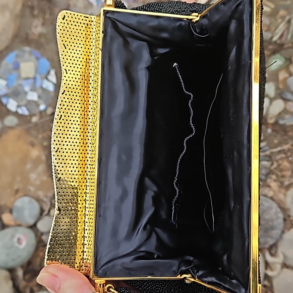 Vintage Hand Beaded Seashell Pattern Evening Bag … - image 7